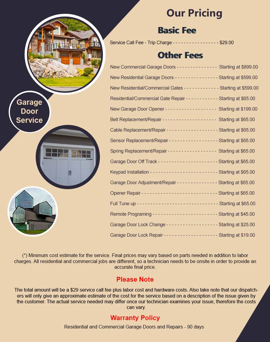 Garage Door Mobile Service Chula Vista, CA 619-503-1198